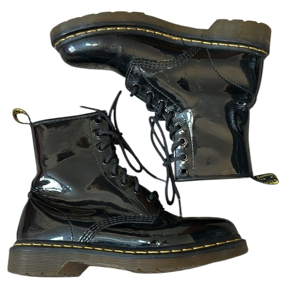 Dr‎ Martens 1460 Grunge Y2K Patent Leather Combat Boots US Womens 8 UK 6 - Picture 1 of 16